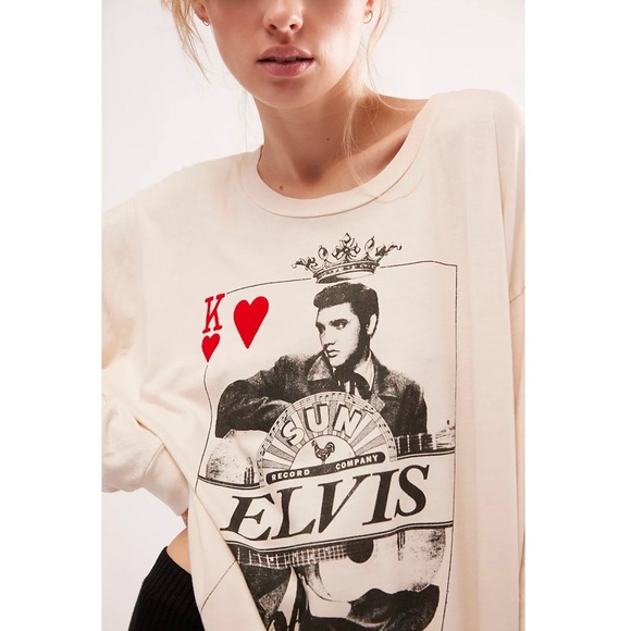 New Free People Daydreamer Sun Records X Elvis King Tee Size Small - Picture 5 of 10